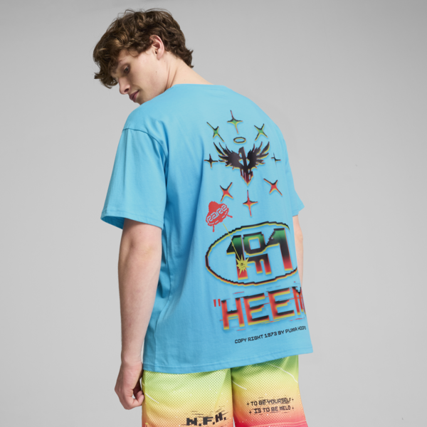 Remera de basketball MELO 1Love II para hombre, Bright Aqua, large-ARG