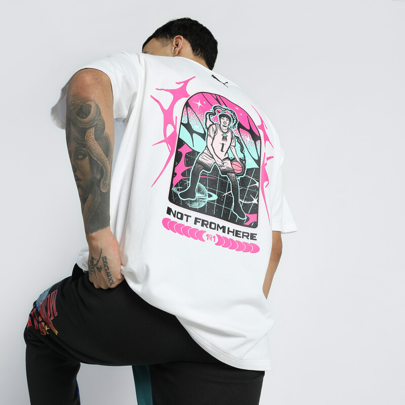 

Men's PUMA Melo Miami Oversized Fit Basketball Tee