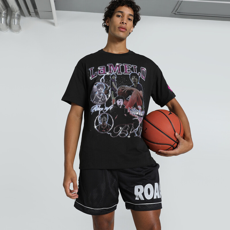 

Men's PUMA Melo Iridescent Hornets Oversized Fit Basketball Tee