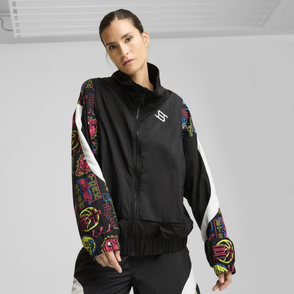 Campera deportiva STEWIE TOKYO para mujer, PUMA Black-AOP, large-ARG