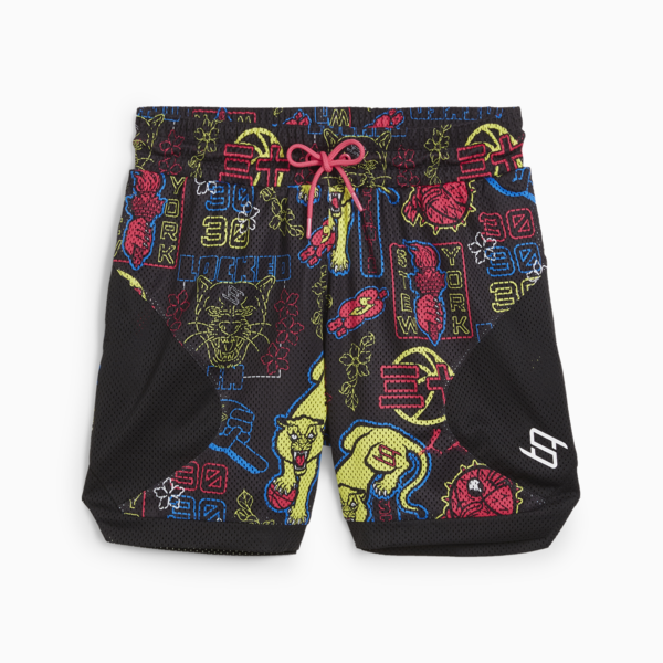 Shorts de basketball STEWIE TOKYO para mujer, PUMA Black-AOP, large-ARG