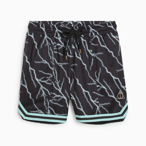Shorts de basketball PUMA HOOPS x HARRY POTTER™ para mujer, PUMA Black-AOP, large-ARG