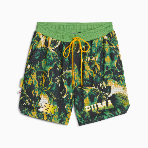 PUMA HOOPS x 2k Shorts, PUMA Green-PUMA Black-AOP, large-ZAF