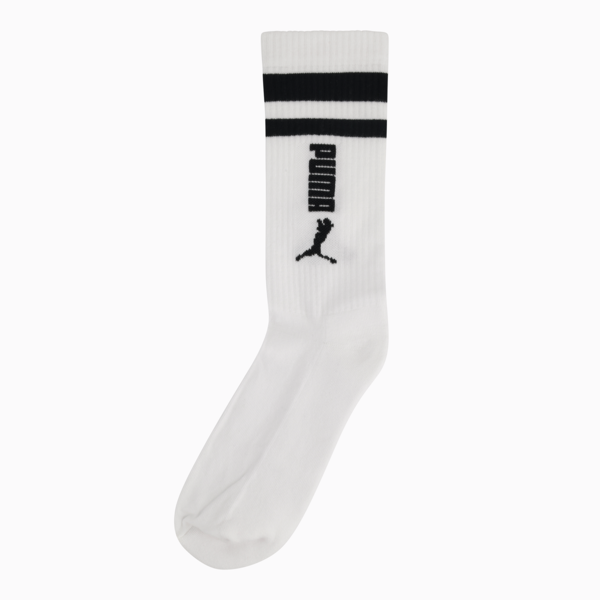 Mens No.2 Logo Mid Calf Sock, PUMA White-Black, large-ZAF