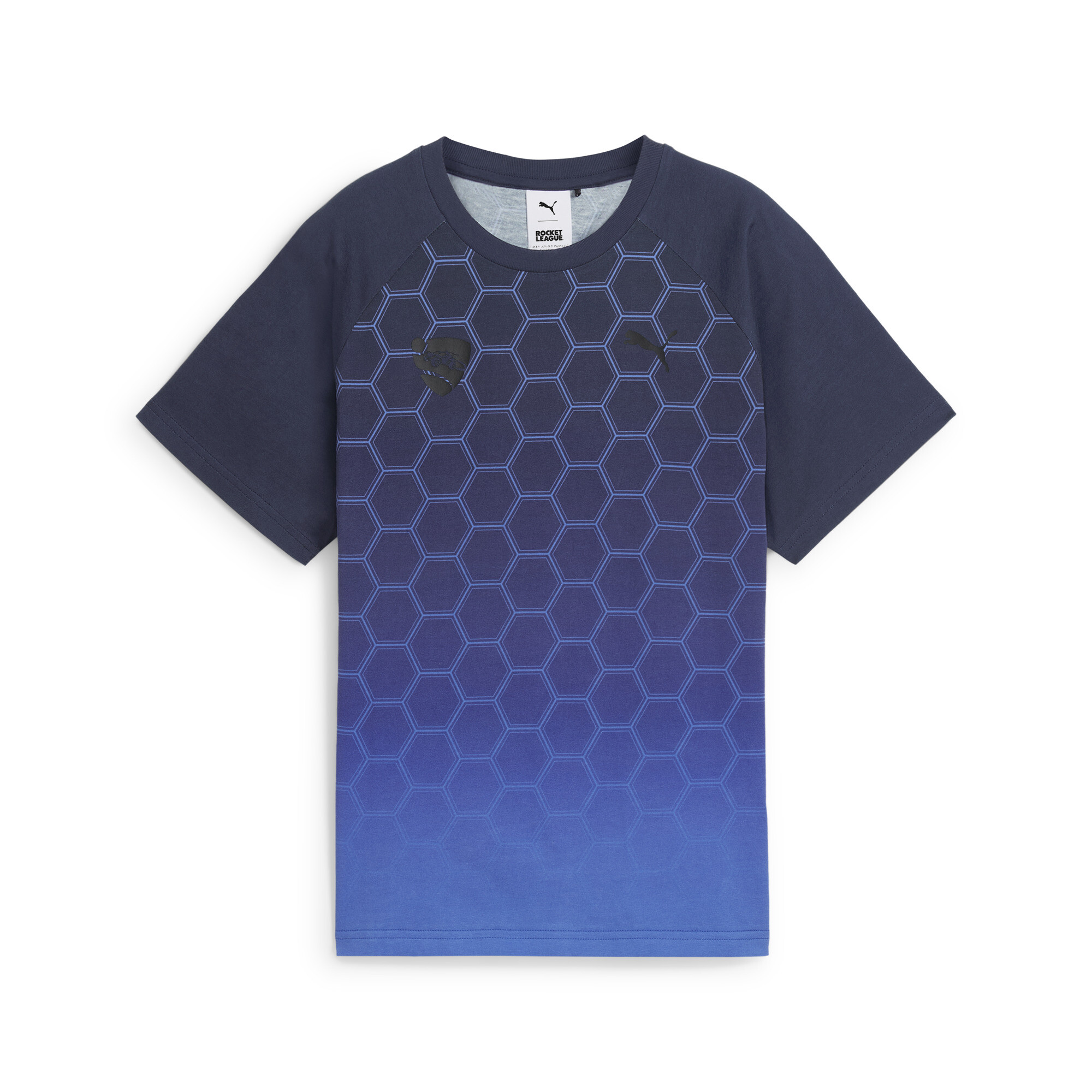 PUMA X ROCKET LEAGUE All-Over Print T-Shirt In Blue, Size 11-12 Youth, Cotton