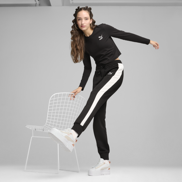 Pants de pista para mujer ICONIC T7, PUMA Black, large-MEX