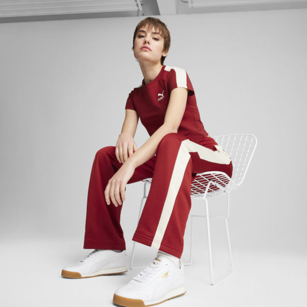 Pants de punto de pista para mujer ICONIC T7, Intense Red, large-MEX