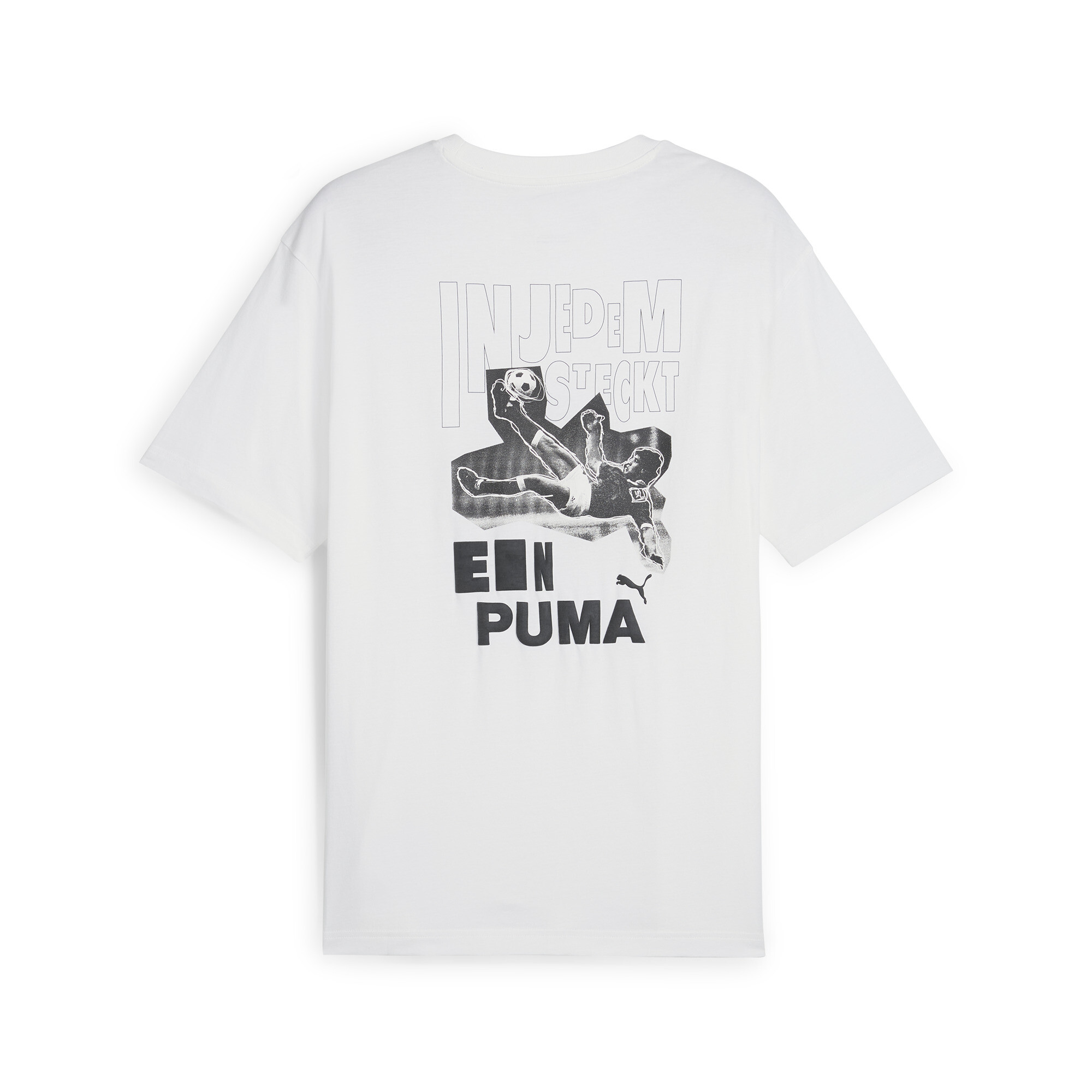 Men's Puma GRAPHICS Bicycle Kick T-Shirt, White, Size XL, Clothing