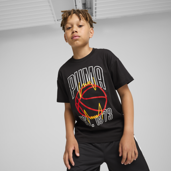 Camiseta básquetbol adolesentes, PUMA Black, large-MEX