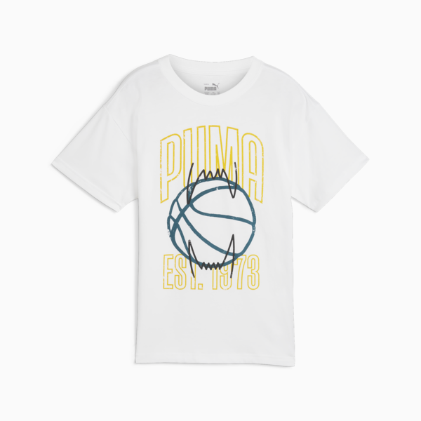 Camiseta básquetbol adolesentes, PUMA White, large-MEX