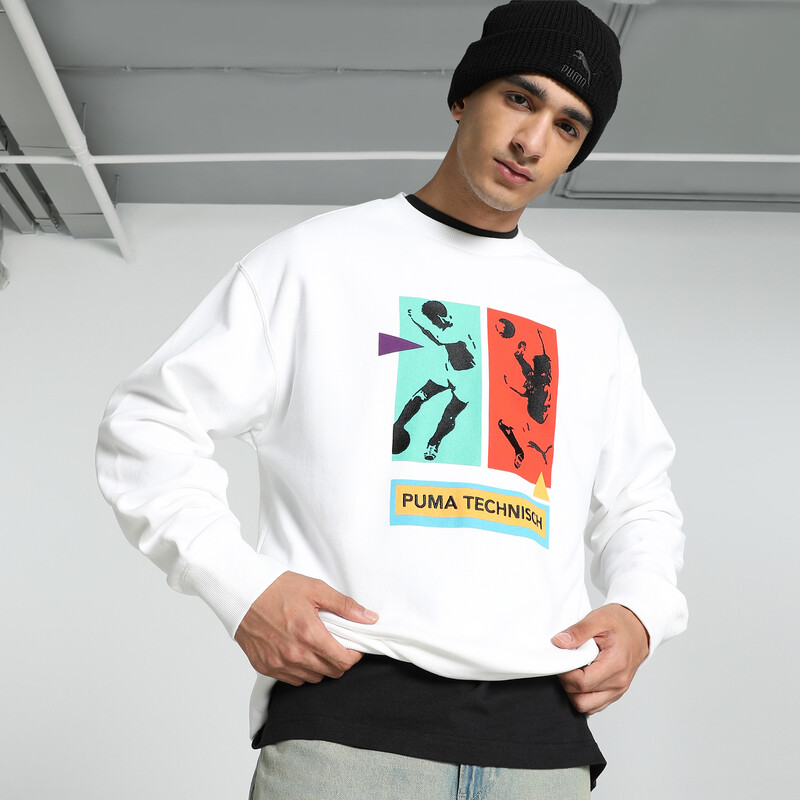 

Men's PUMA GRAPHICS "Technisch" Relaxed Fit Crew-Neck Sweatshirt