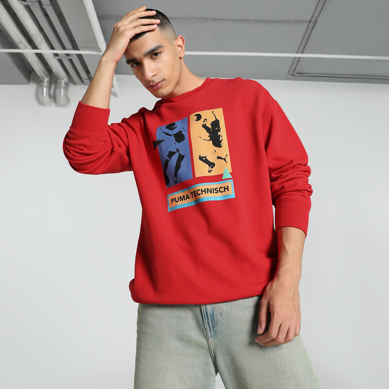 

Men's PUMA GRAPHICS "Technisch" Relaxed Fit Crew-Neck Sweatshirt