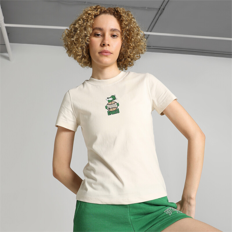 Women's PUMA TEAM FOR THE FANBASE Graphic T-shirt in Alpine Snow size L