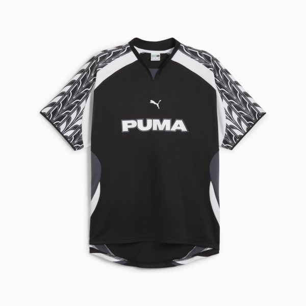 Relaxed Football Jersey Unisex, PUMA Black-Galactic Gray, large-ZAF