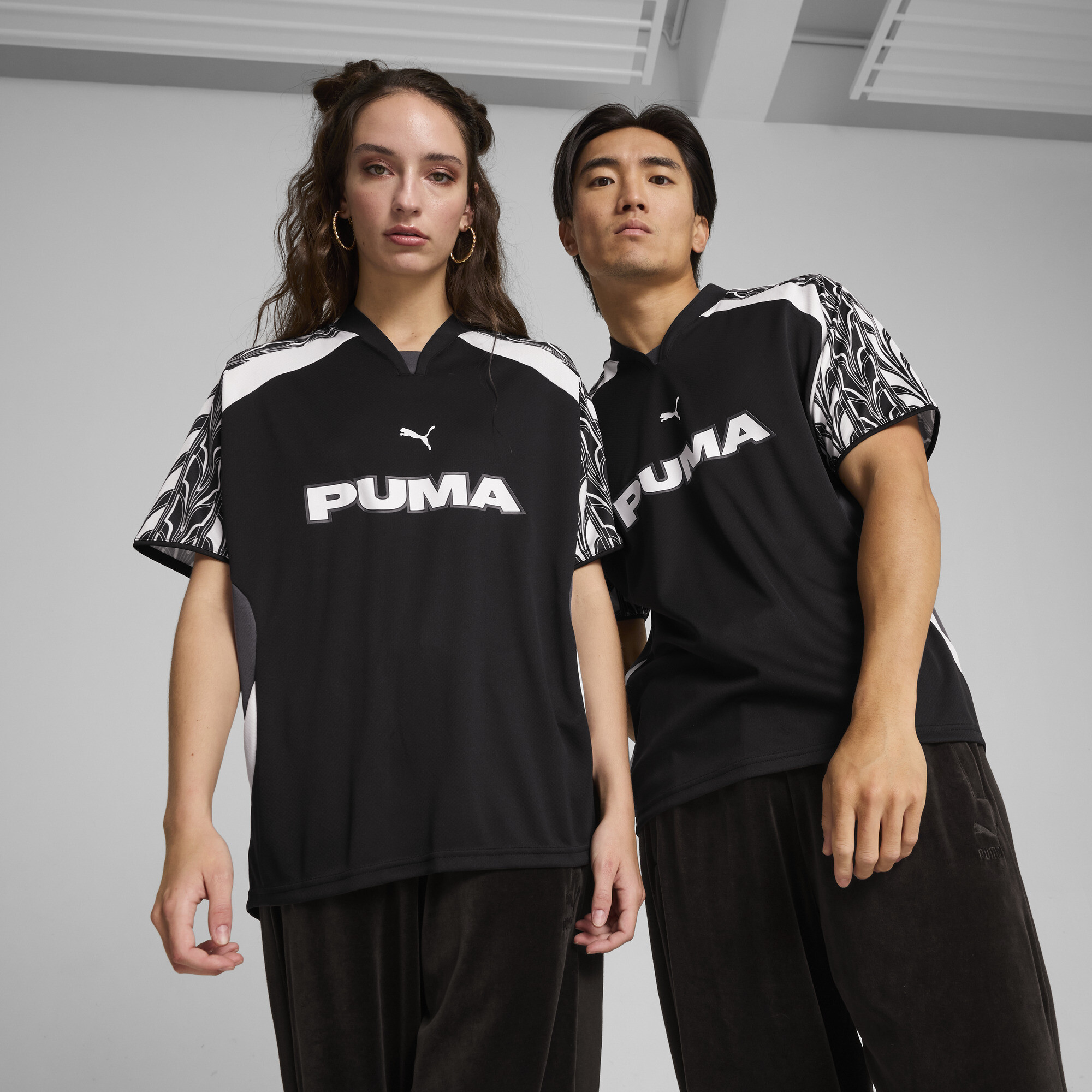 Puma Relaxed Fußballtrikot Unisex | Mit Other Pattern | Black/Galactic Gray | Größe: L