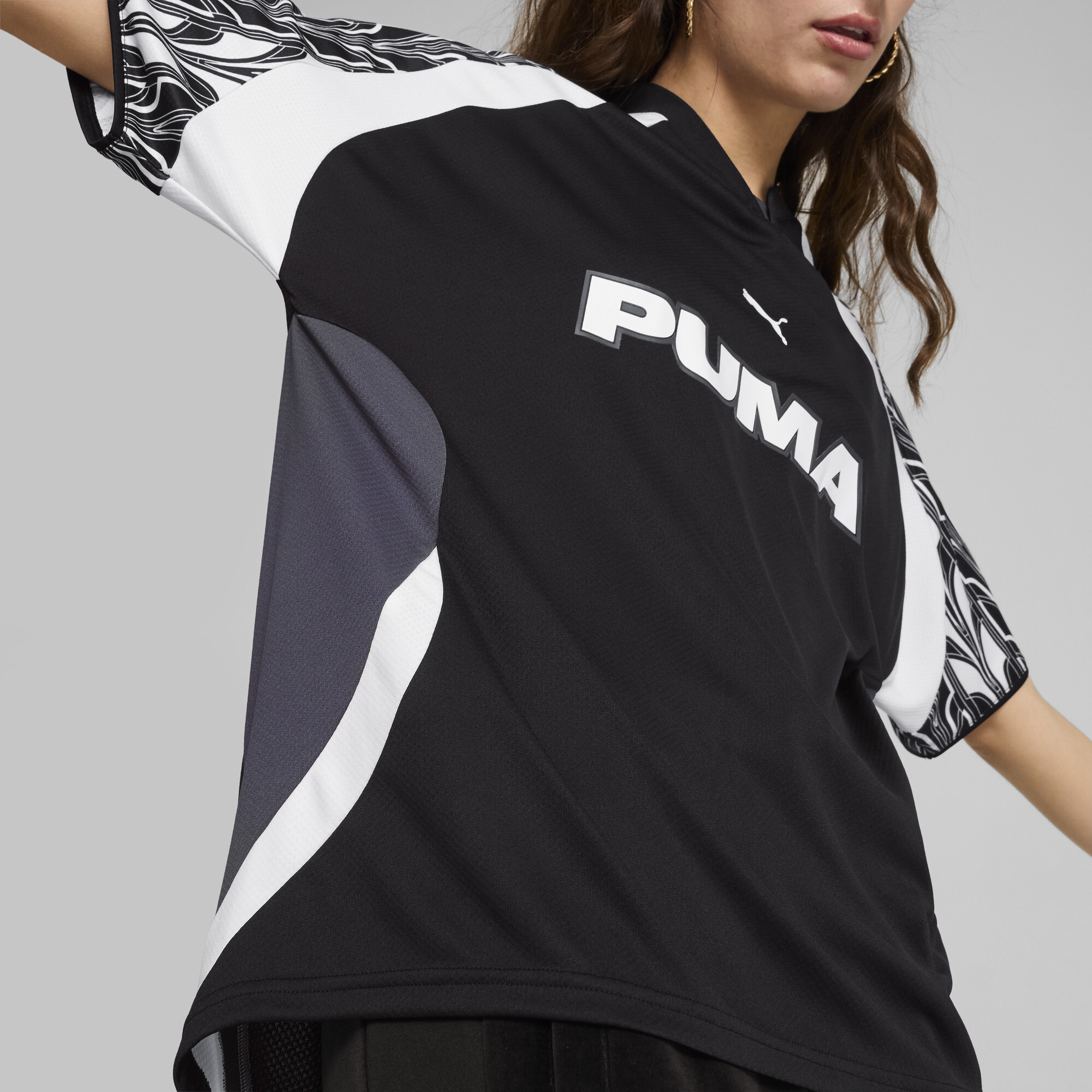 PUMA Relaxed Football Jersey Unisex In Black, Size Medium, Polyester