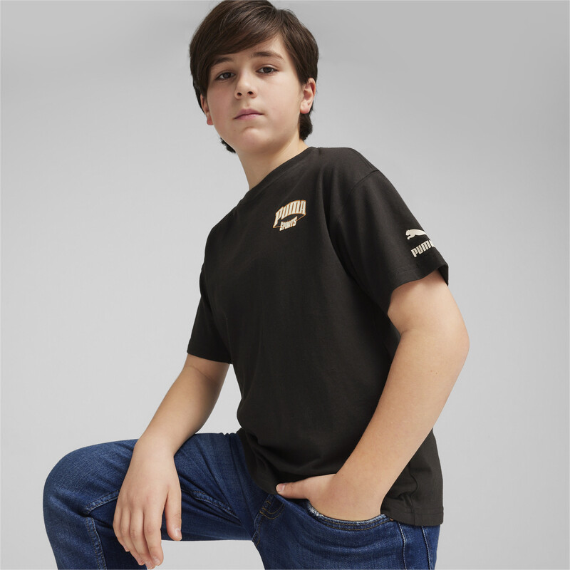 PUMA FOR THE FANBASE Youth Graphic Relaxed Fit T-shirt in Black size 13-14Y