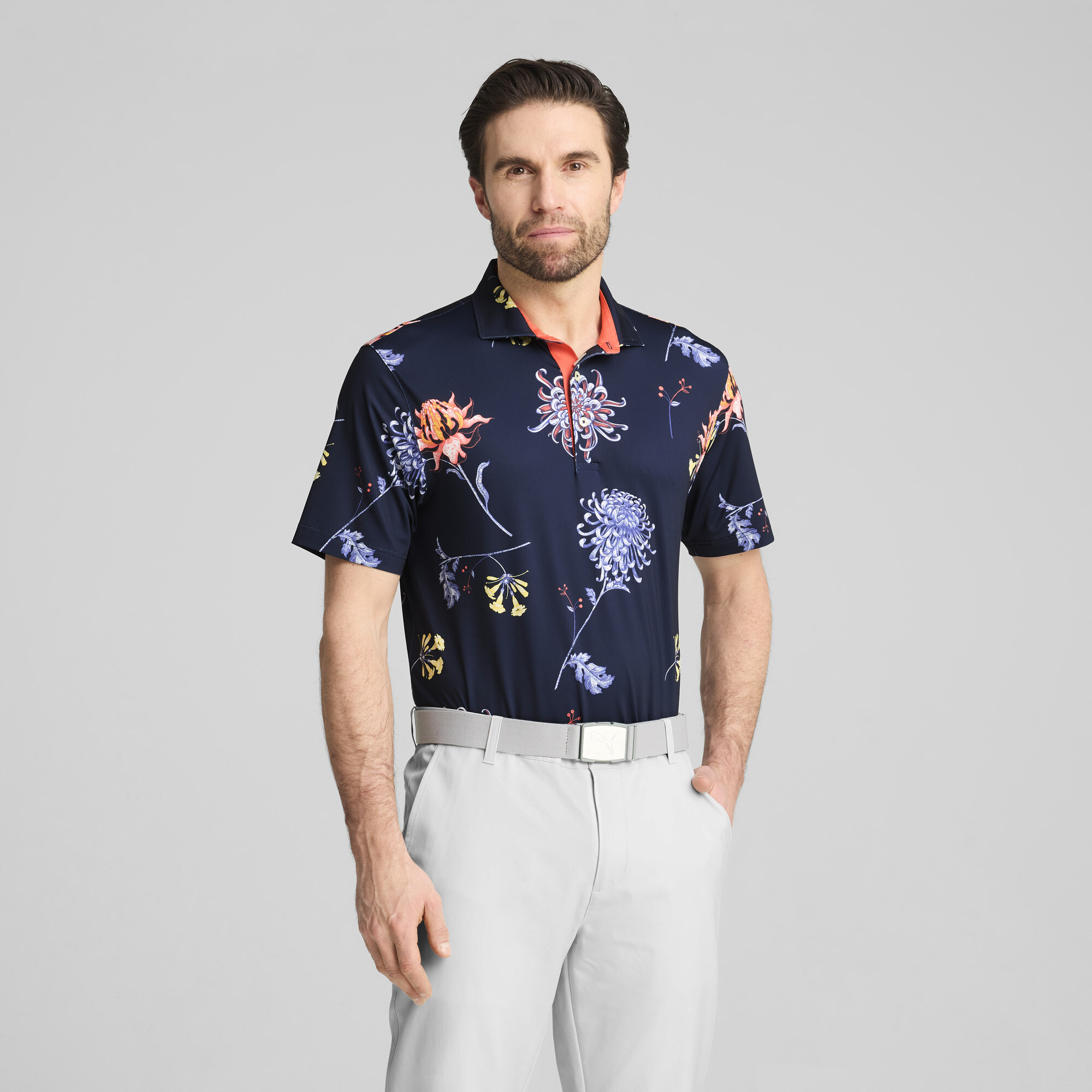 Puma MATTR Dahlia Polo Herren | Mit Floral | Deep Navy/Blue Horizon | Größe: XXL