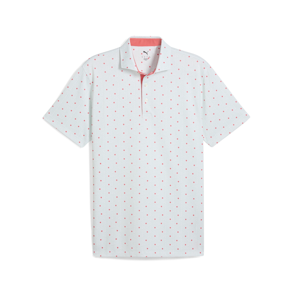 Pique Botanic Golf Polo Men in Peaceful Blue/Peach Frost by PUMA, Small