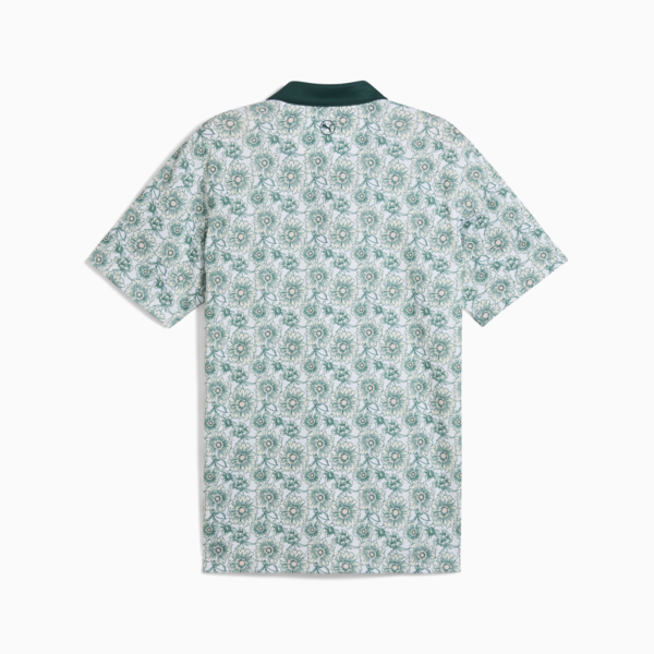 Pique Flower Fields Golf Polo Men, Dark Myrtle-White Glow, large-ZAF