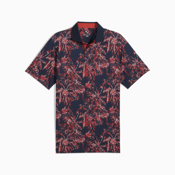MATTR Safari Golf Polo Men, Deep Navy-Red Fire, large-ZAF