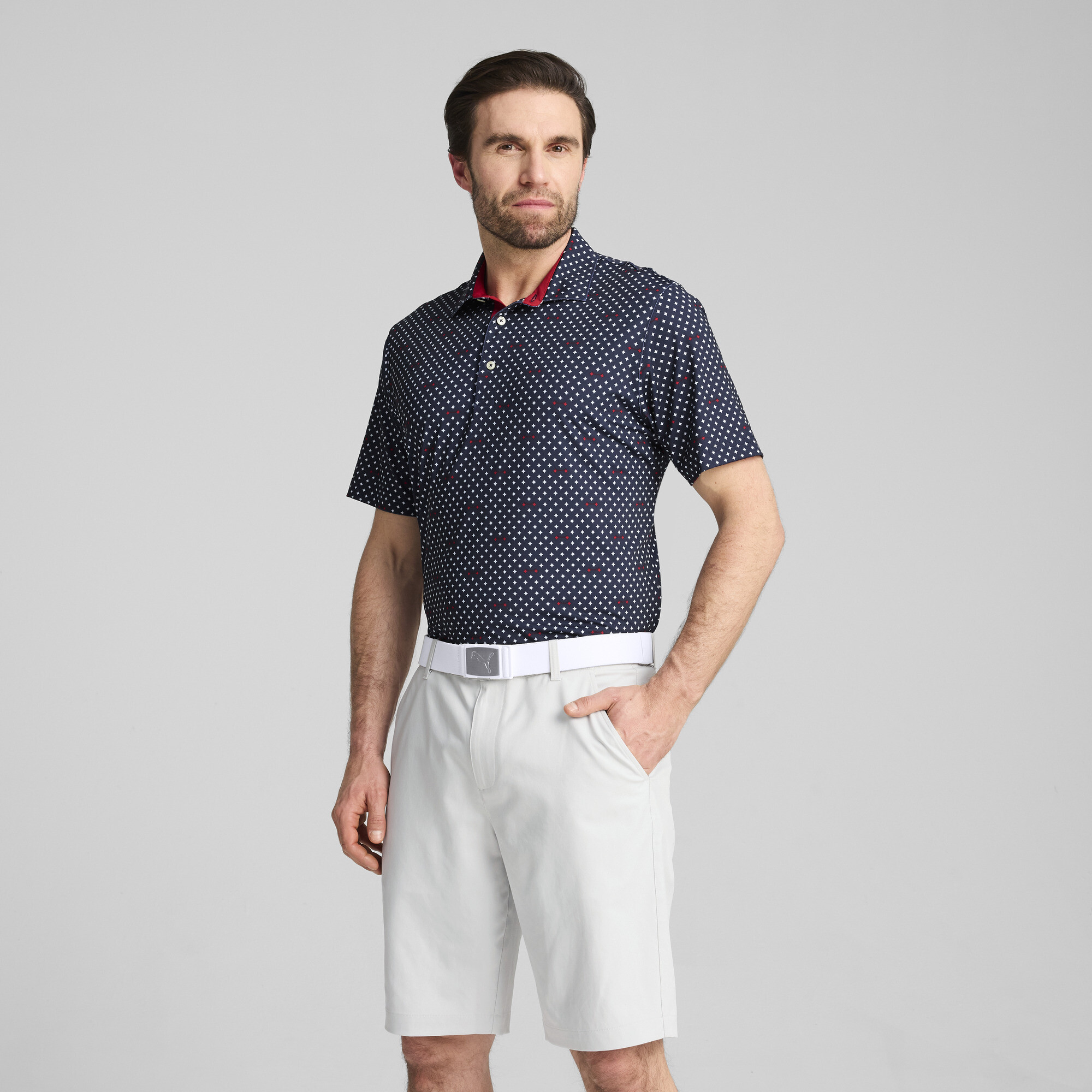 Puma MATTR Burgh Golf-Poloshirt Herren | Mit Print | Deep Navy/White Glow | Größe: 4XL