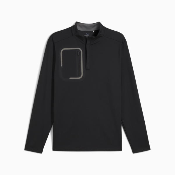 CLOUDSPUN Tech Quarter Zip Golf Top Men, PUMA Black, large-ZAF
