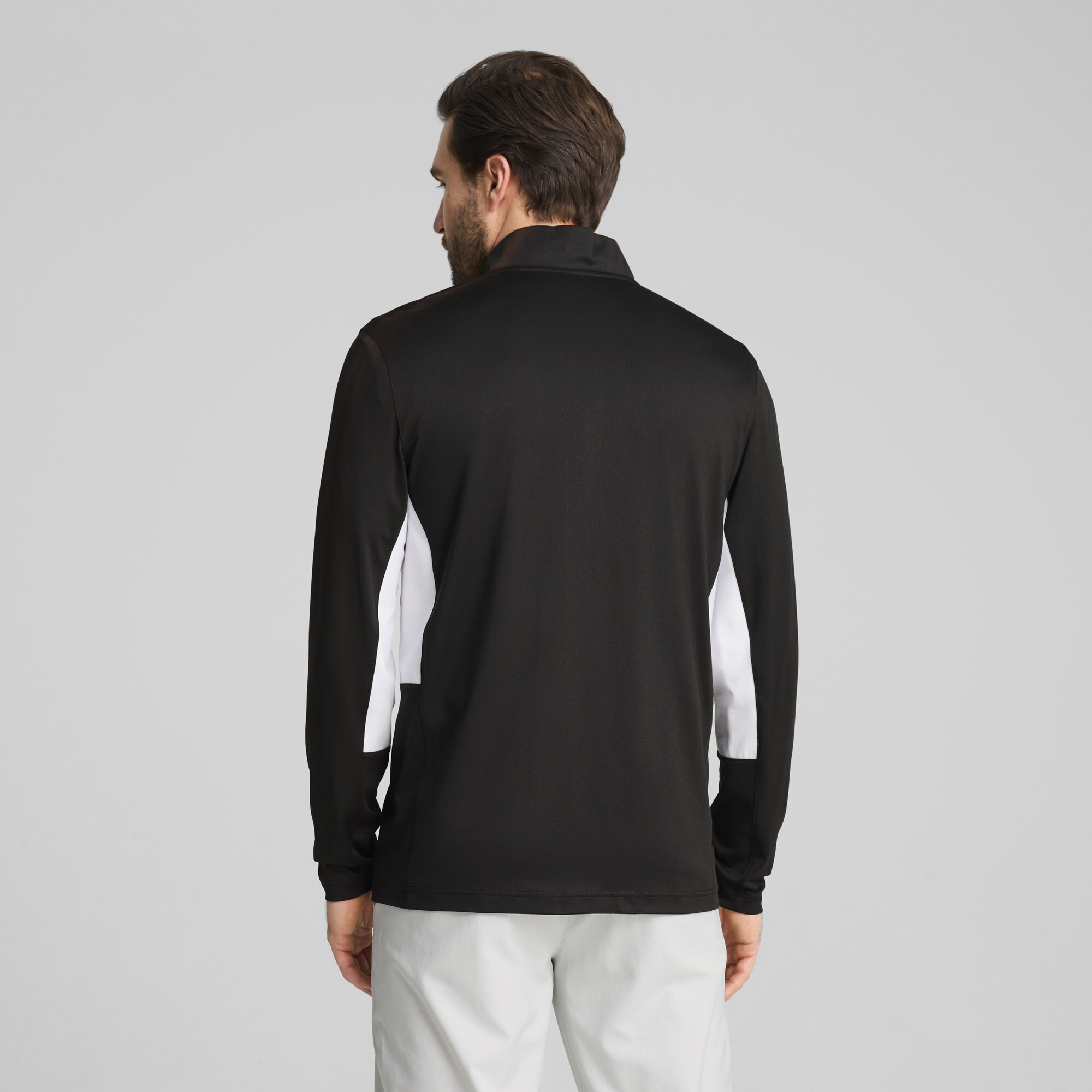 PUMA Pure 2.0 golftop met kwartrits voor Heren, Zwart, Maat XL thumbnail 3