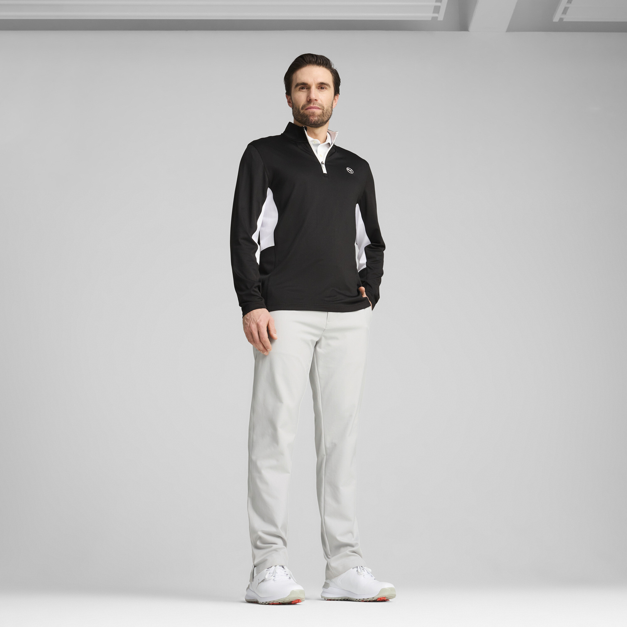 Pure 2.0 golftop met kwartrits voor Heren, Zwart, Maat 6XL | PUMA