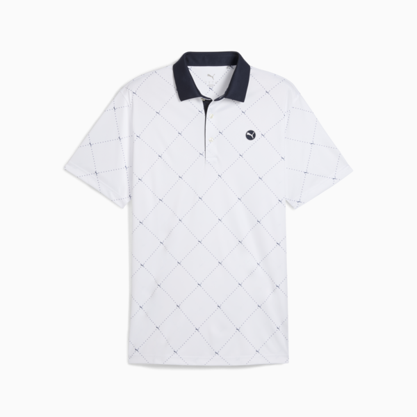 Pure 2.0 Argyle Golf Polo Men, White Glow-Deep Navy, large-ZAF