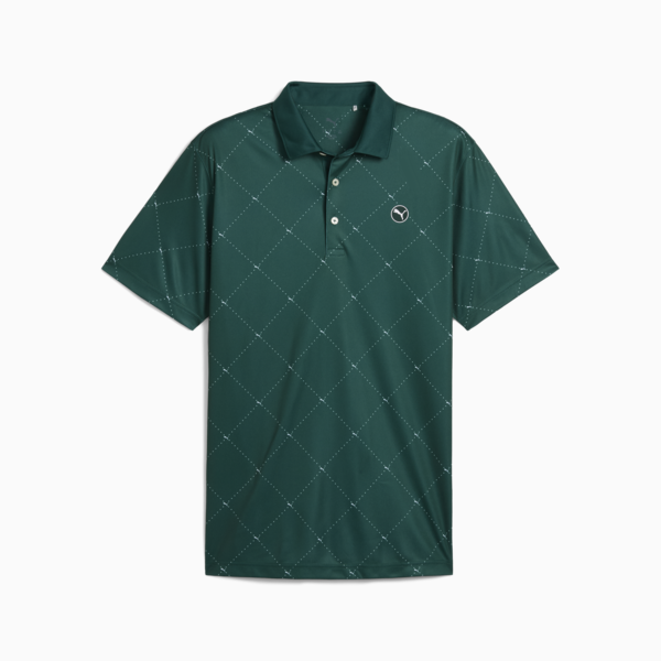 Pure 2.0 Argyle Golf Polo Men, Dark Myrtle-White Glow, large-ZAF
