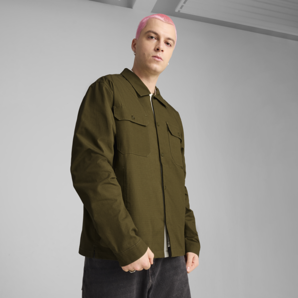 MMQ Ripstop Overshirt Men, Olive Drab, large-MEX