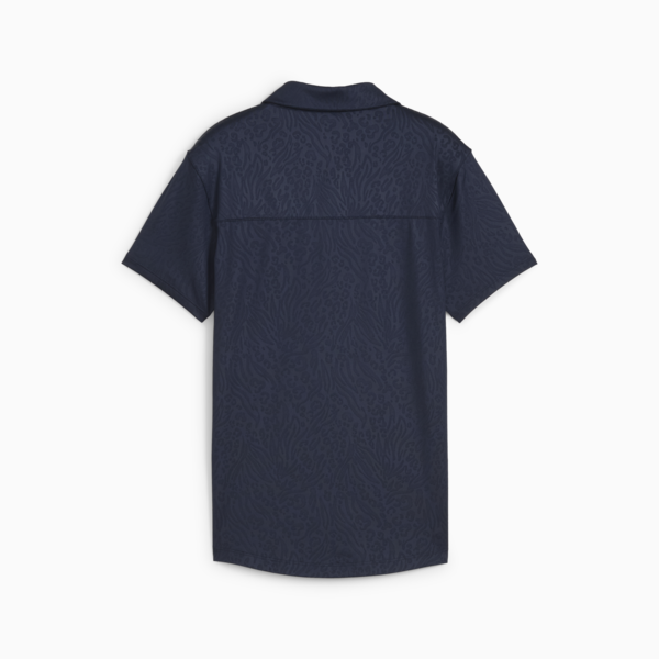 MATTR Animal Deboss Short Sleeve Polo Women, Deep Navy, large-ZAF