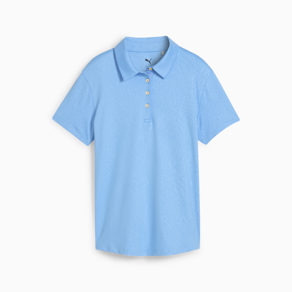 MATTR Animal Deboss Short Sleeve Polo Women, Team Light Blue, large-ZAF