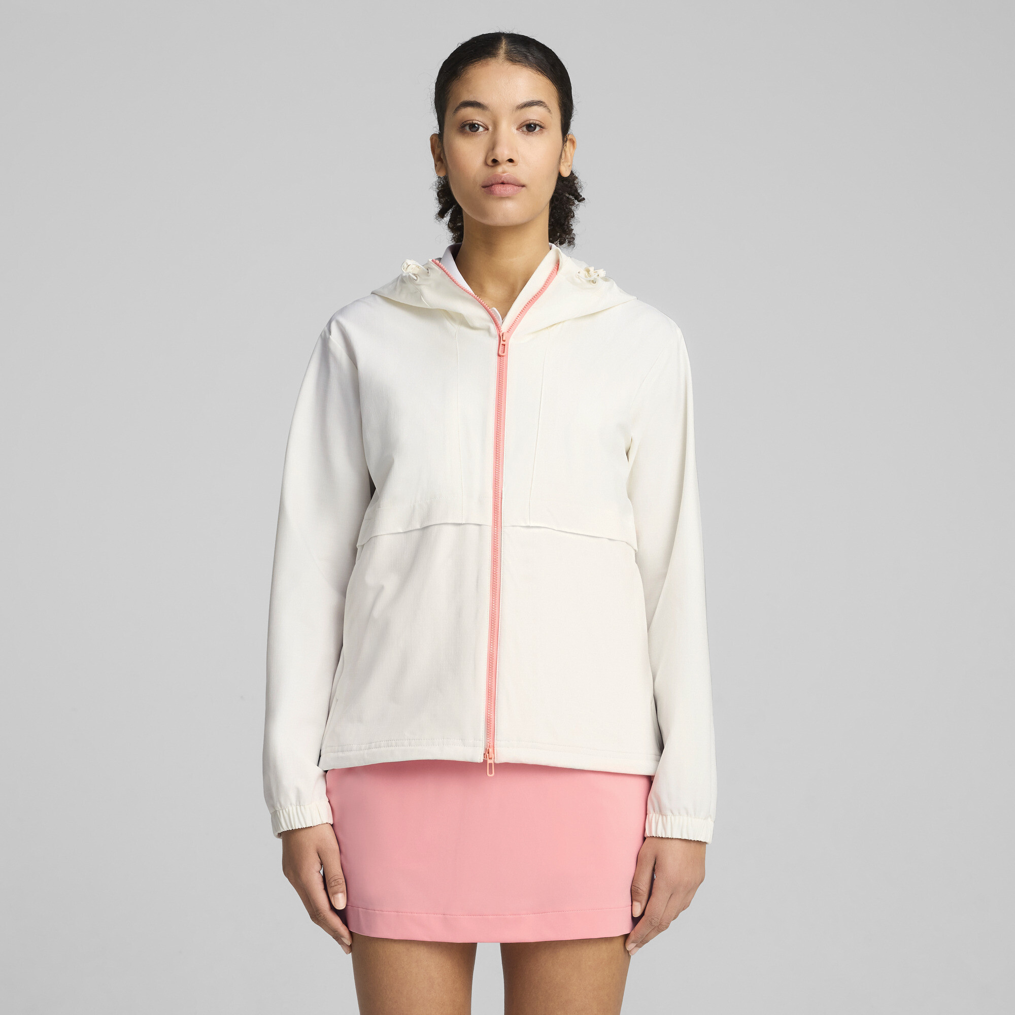 Puma Ripguard Jacke mit Reißverschluss Damen | Mit Plain | Warm White/Pink Fruit | Größe: L