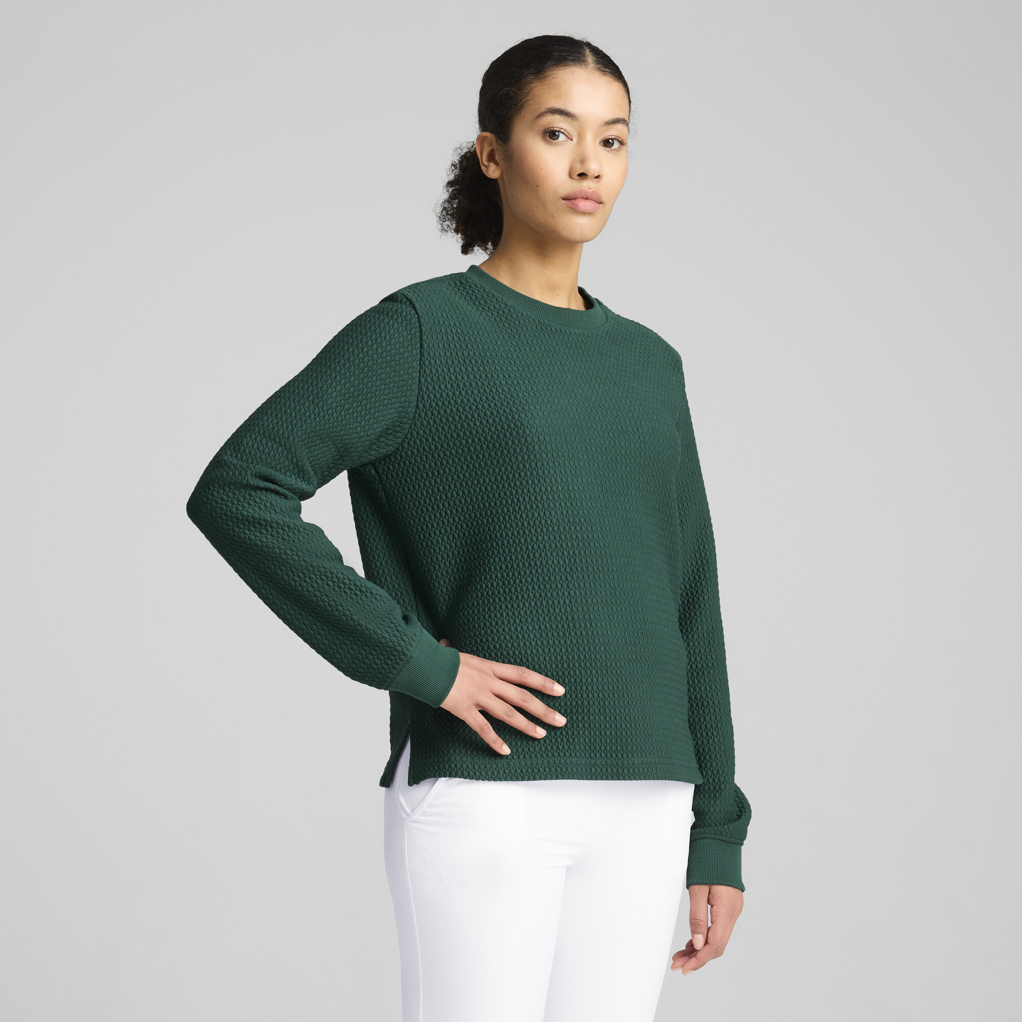 Puma CLOUDSPUN Boulder Crewneck Damen | Mit Plain | Dark Myrtle | Größe: XS