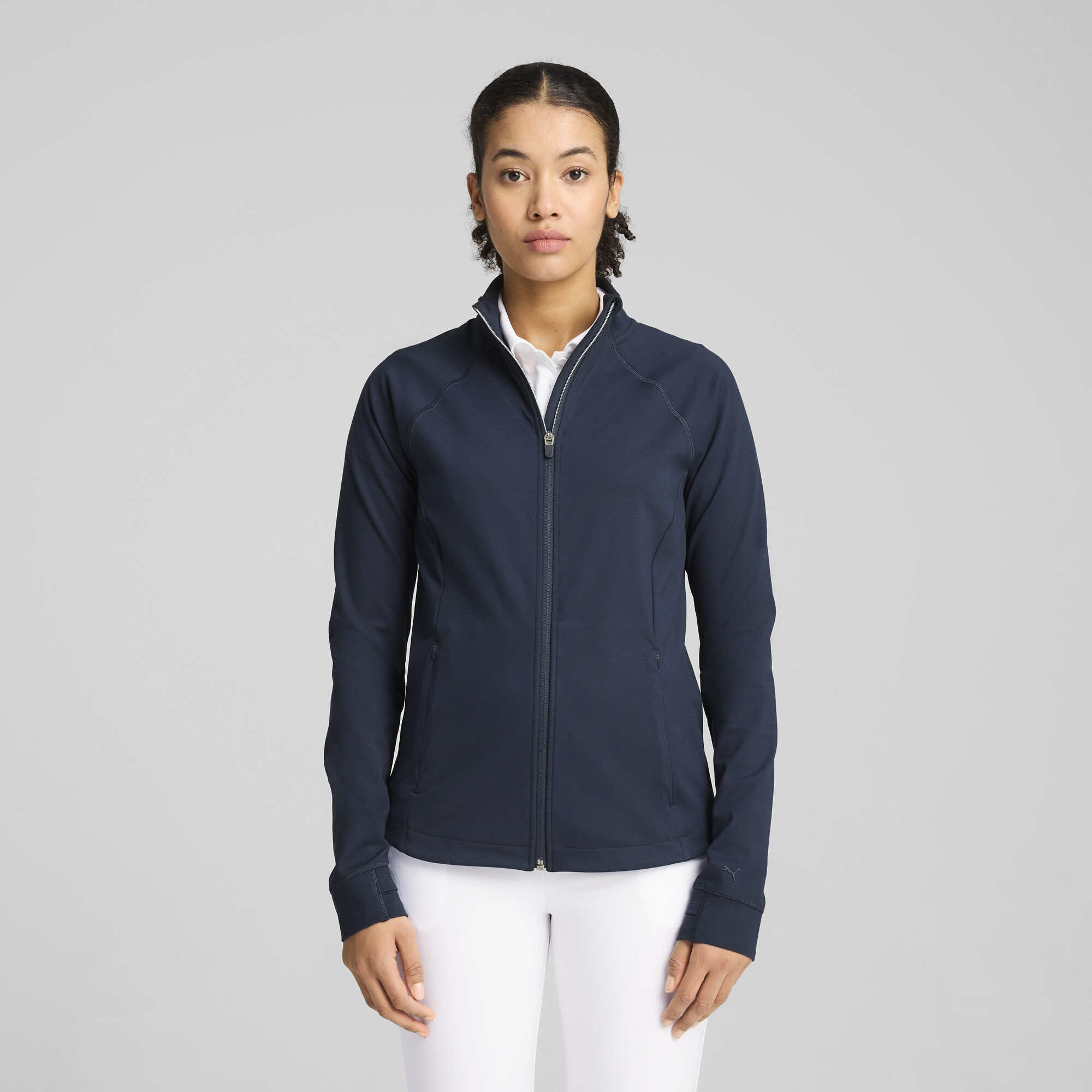 Puma CLOUDSPUN Tech Zip-Up Power Jacke Damen | Mit Plain | Deep Navy | Größe: M