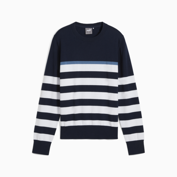 Resort Stripe Sweater Women, Deep Navy-White Glow, large-ZAF