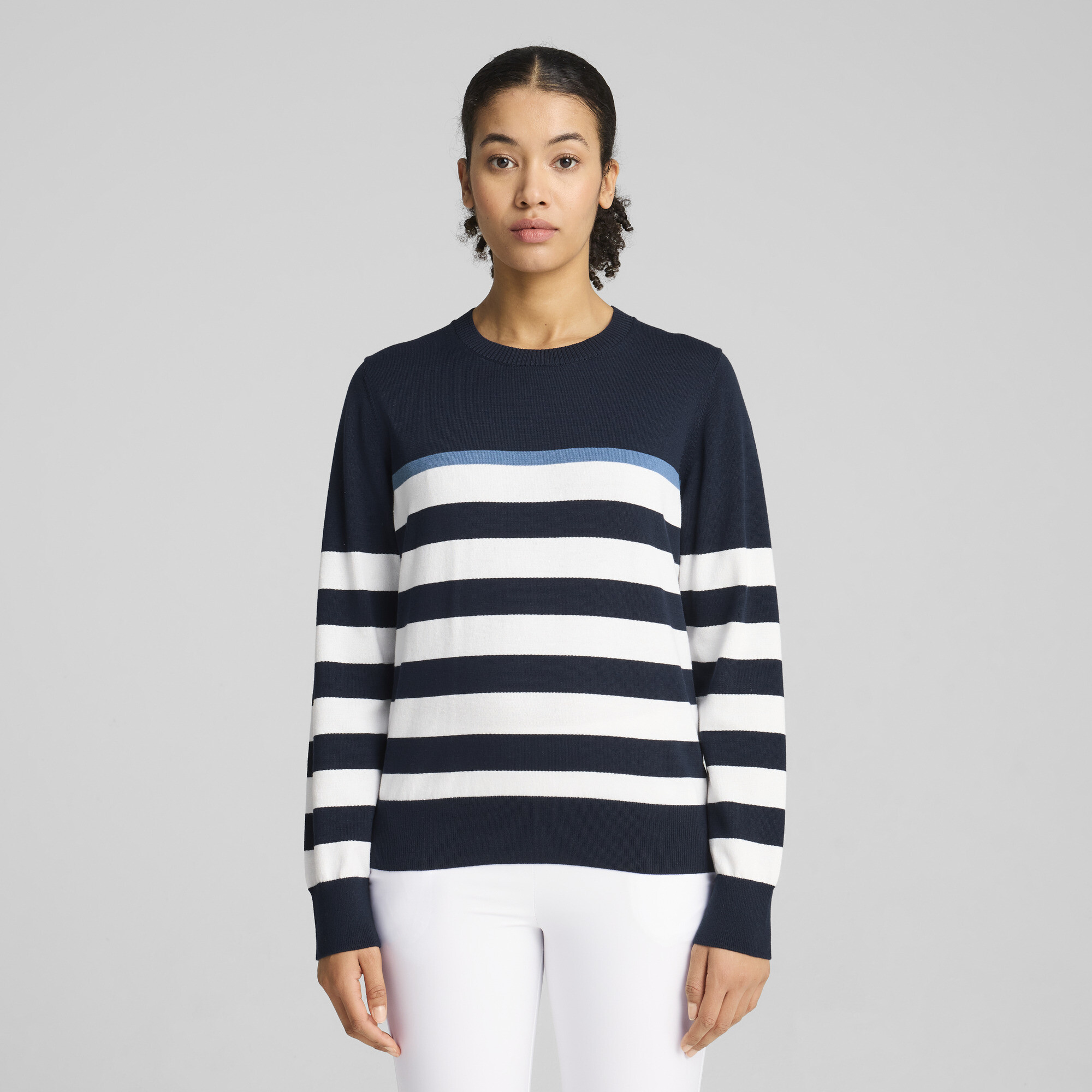 Puma Resort Stripe Sweater Damen | Mit Striped | Deep Navy/White Glow | Größe: XL