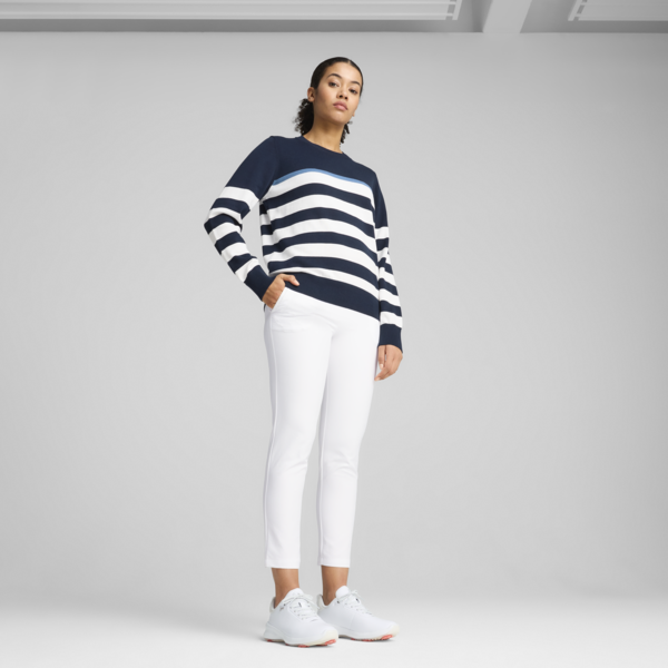 Resort Stripe Sweater Women, Deep Navy-White Glow, large-ZAF