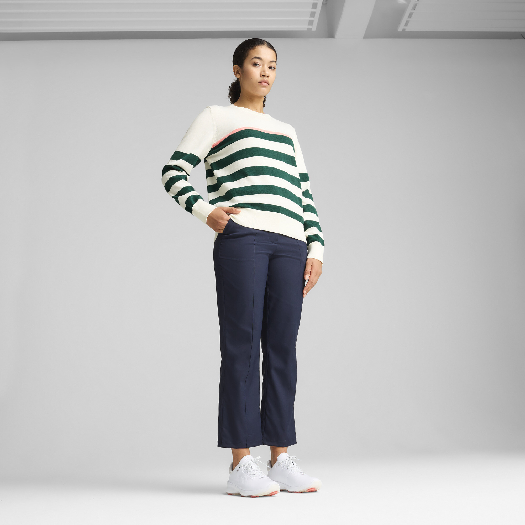 Resort Stripe sweater voor Dames, Wit, Maat S | PUMA