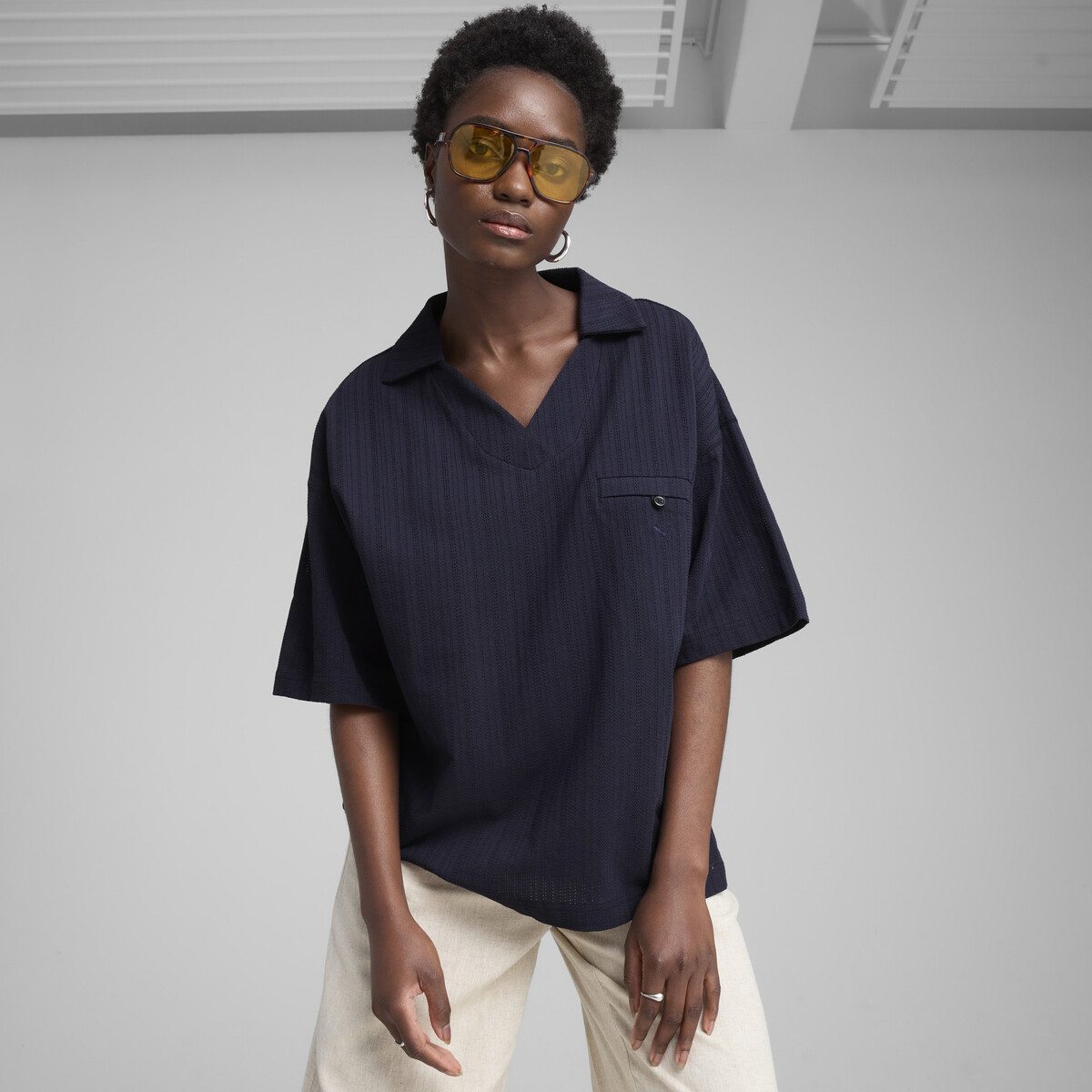 YONA Oversized Polo Women in New Navy by PUMA, Medium