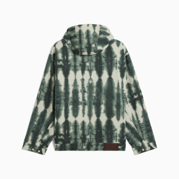 PALAIS ARTISAN Seersucker Jacket Men, Green Moon, large-MEX