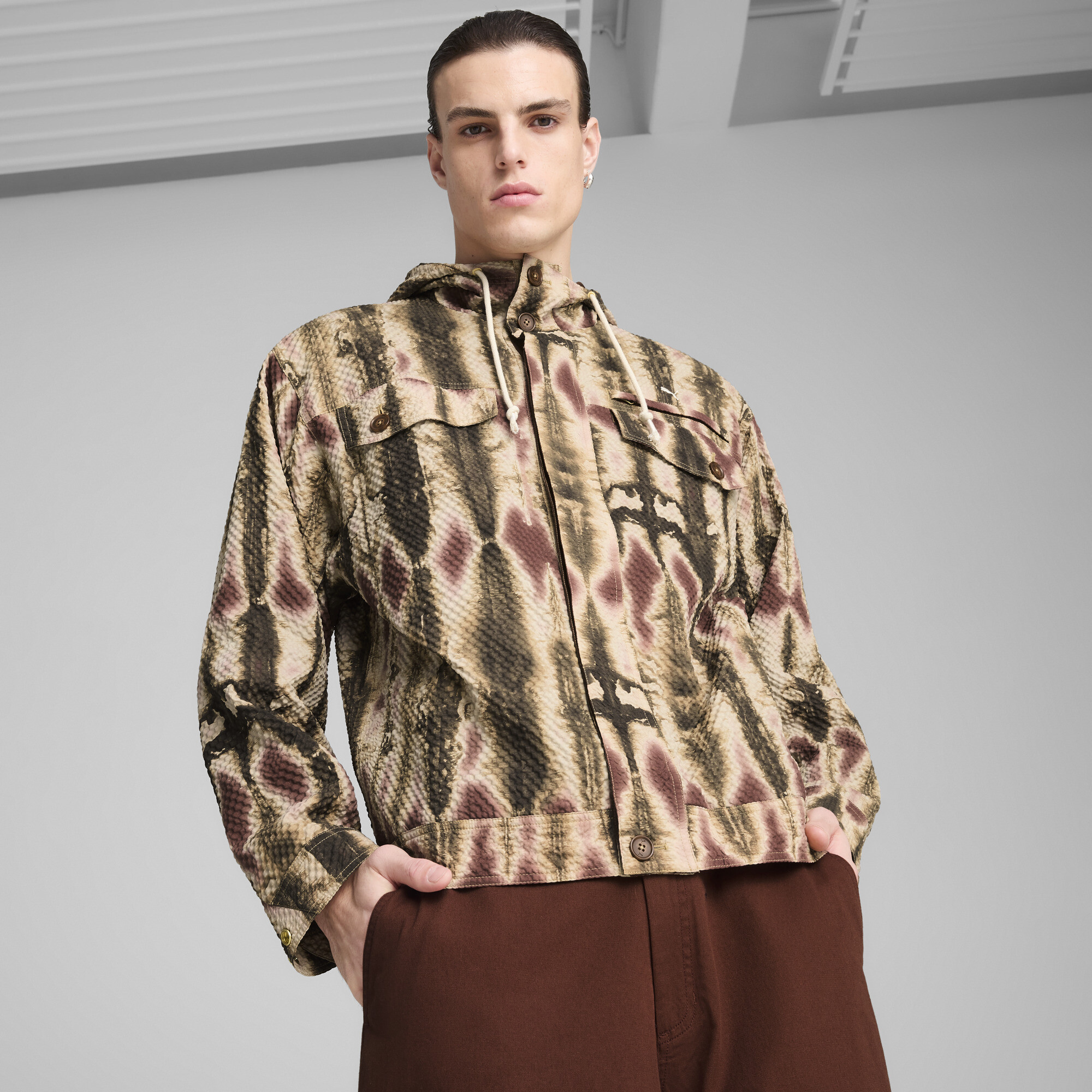 Puma Palais Artisan Men's Seersucker Jacket In Brown