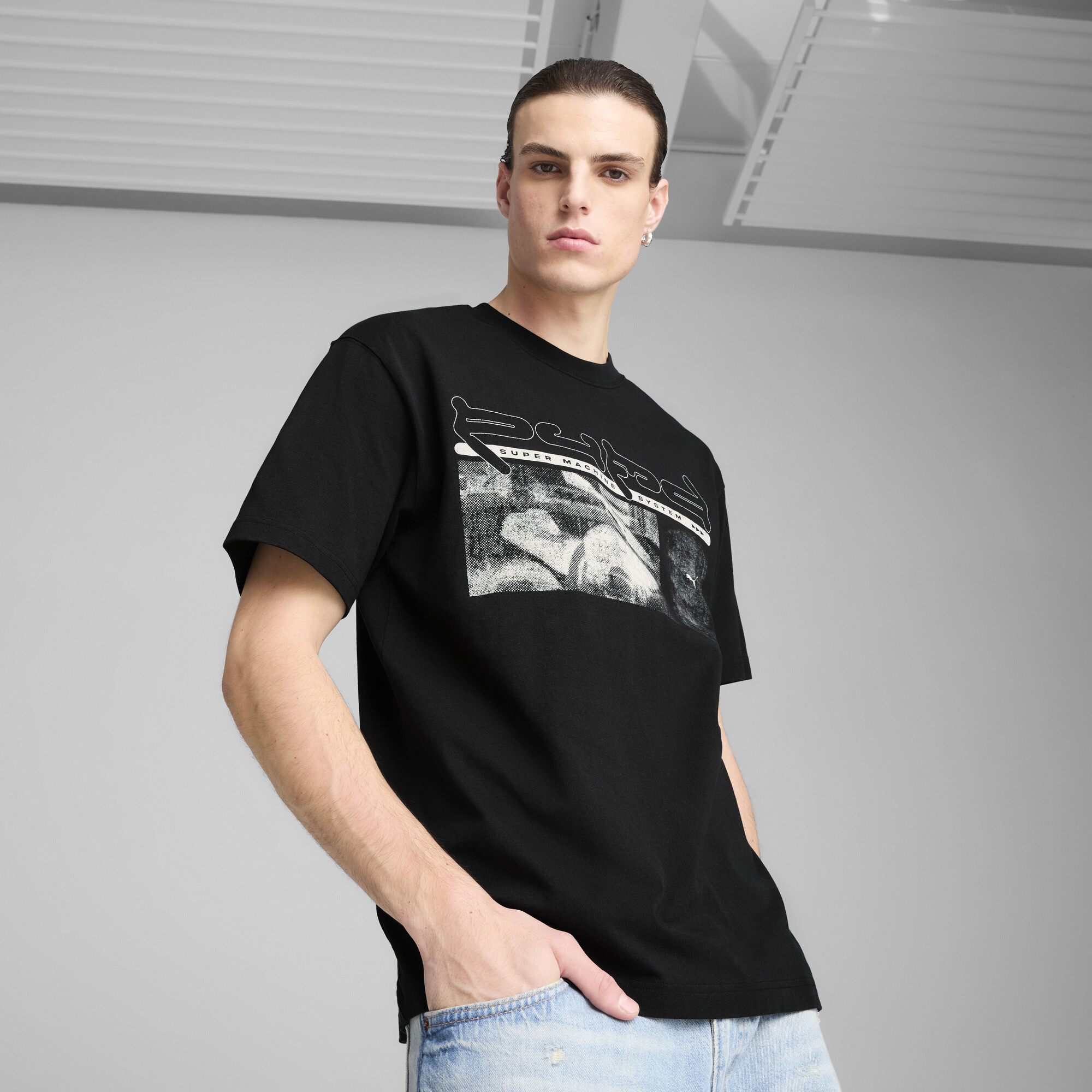 Puma GRAPHICS Machine T-Shirt Herren | Mit Print | Black | Größe: XXL