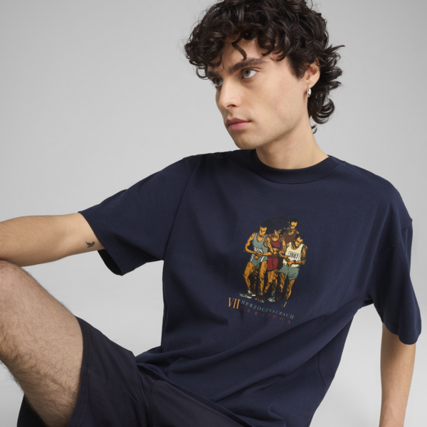 GRAPHICS Marathon Tee Men, PUMA Navy, large-ZAF