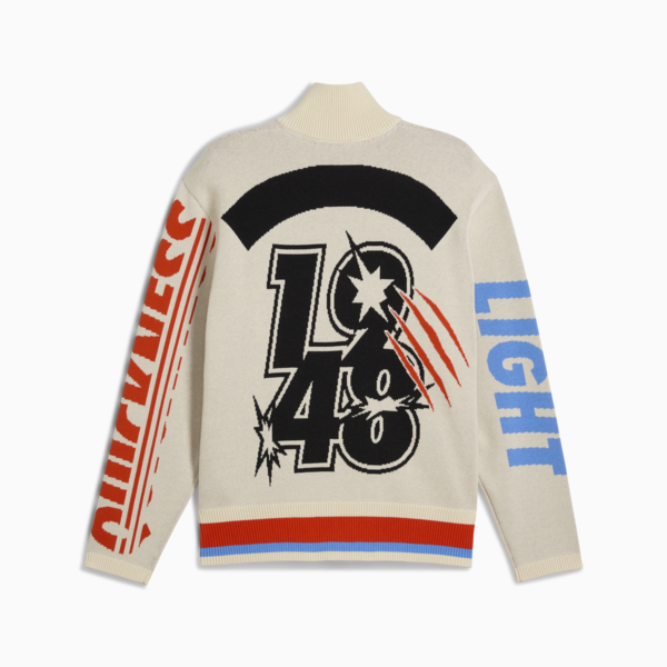 SPECIAL ITEMS Knit Moto Jacket Men, Alpine Snow, large-ZAF