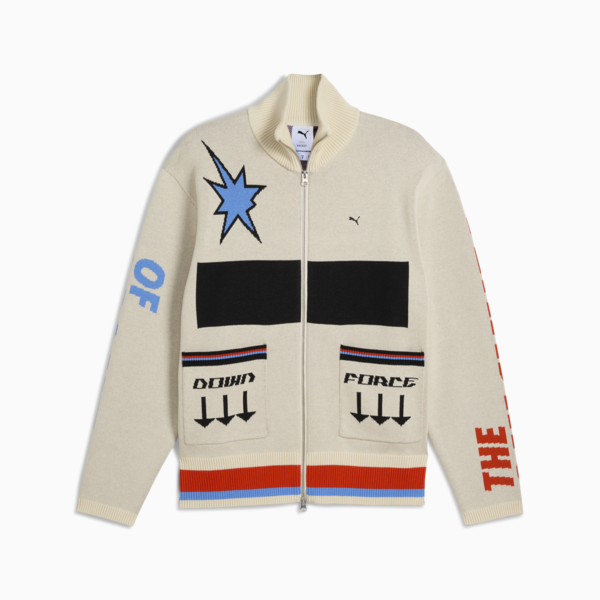 SPECIAL ITEMS Knit Moto Jacket Men, Alpine Snow, large-ZAF