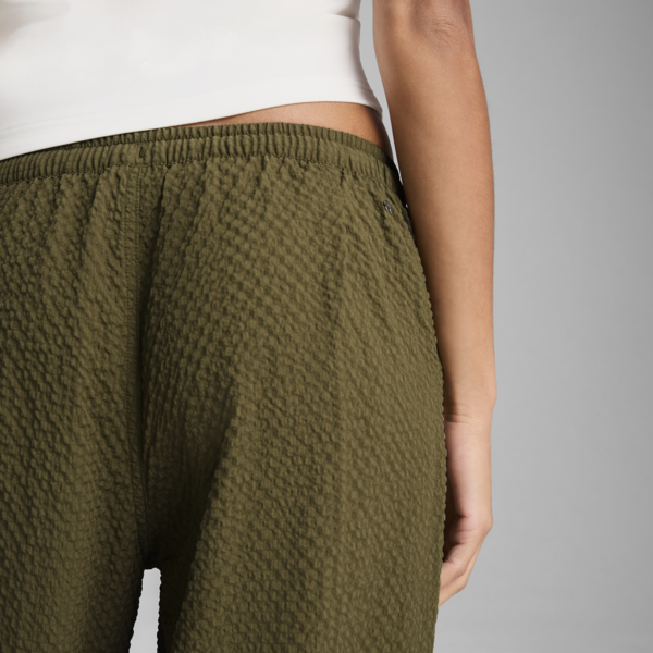 Pantalones YONA Cloqué para mujer, Olive Drab, large-ARG
