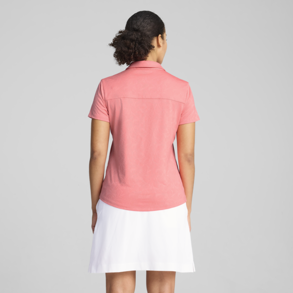 MATTR Lianas Jacquard Short Sleeve Polo Women, Peach Frost, large-ZAF